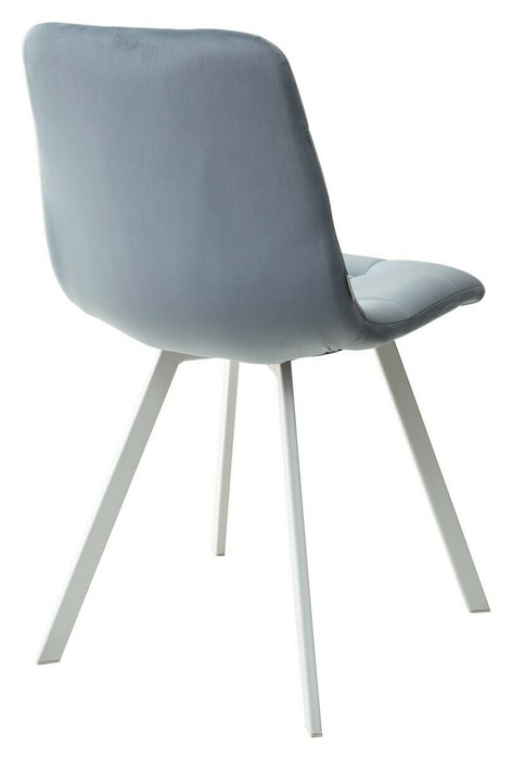 Стул Chilli Square пудрово-синего цвета с белыми ножками - лучшие Обеденные стулья в INMYROOM