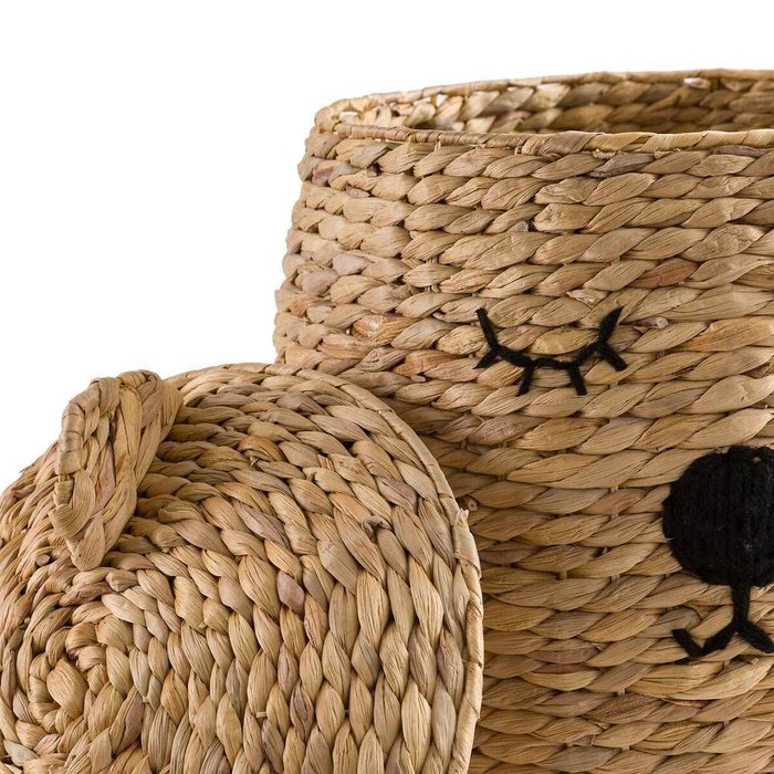 Корзина детская из водного гиацинта Ourson бежевого цвета - купить Плетеные корзины по цене 6850.0