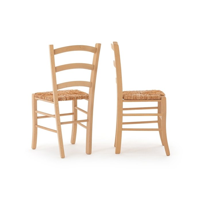 Комплект из двух стульев с плетеным сидением Perrine бежевого цвета - купить Обеденные стулья по цене 11368.0