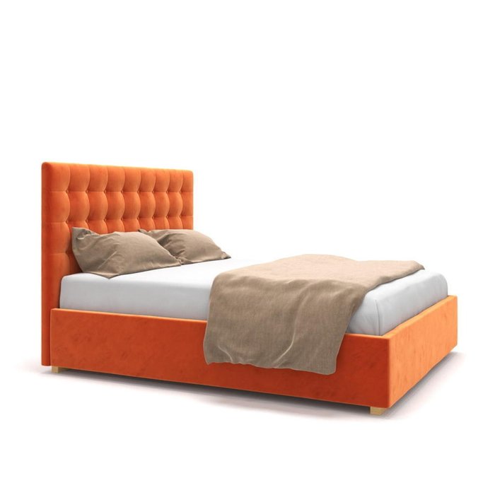  Кровать Finlay оранжевая 140х200 - купить Кровати для спальни по цене 50900.0
