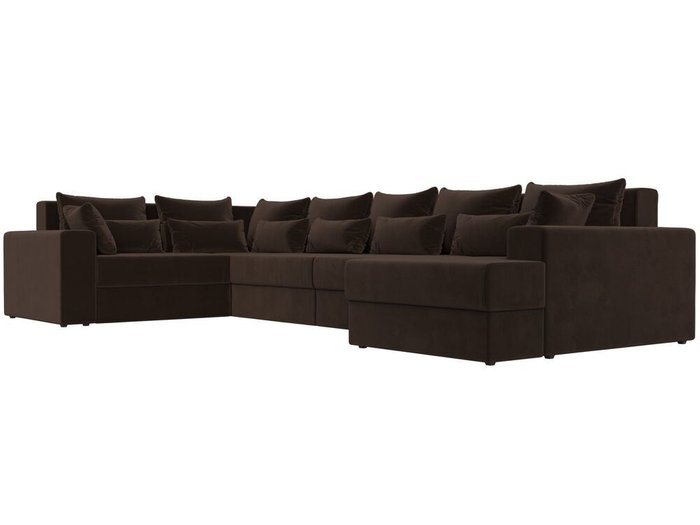Угловой диван-кровать Майами темно-коричневого цвета правый угол - лучшие Угловые диваны в INMYROOM