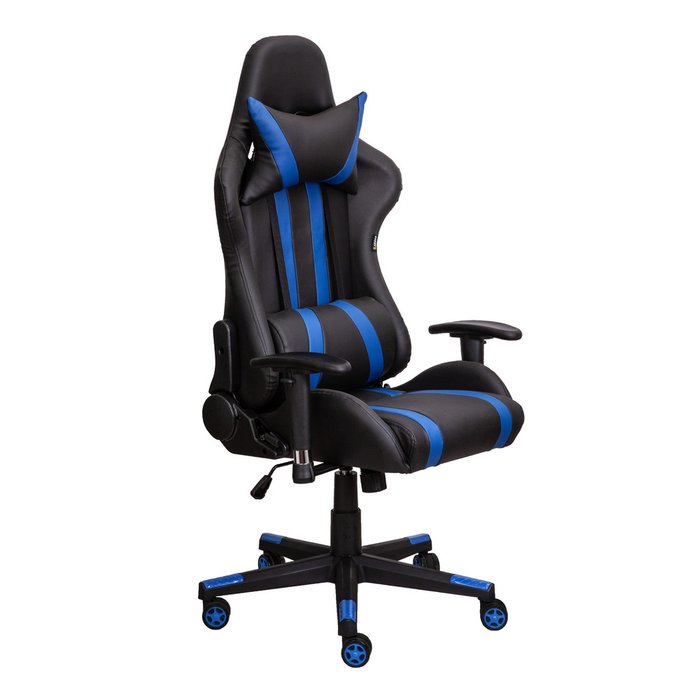 Кресло поворотное Gamer черно-синего цвета
