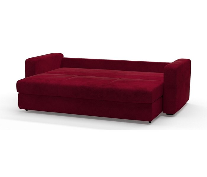 Диван-кровать Риквир в обивке из велюра бордового цвета - лучшие Прямые диваны в INMYROOM