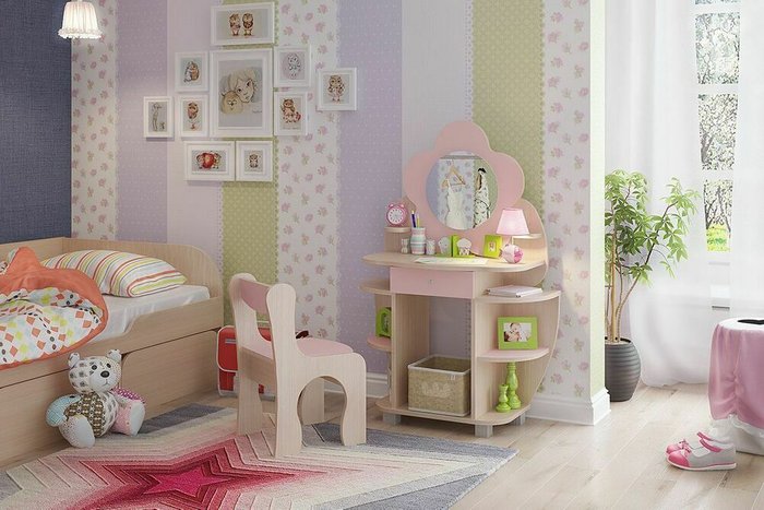 Набор детской мебели Ромашка бежевого цвета - лучшие Детские столы в INMYROOM