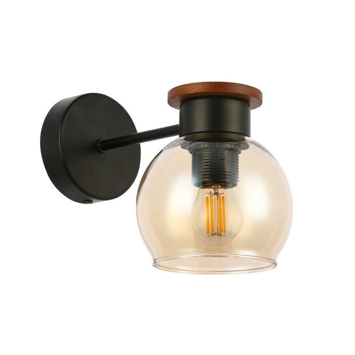  Светильник настенный Rasco с янтарным плафоном - купить Бра и настенные светильники по цене 2620.0
