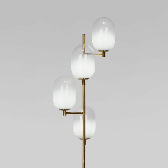 Напольный светильник со стеклянными плафонами 01161/4 латунь Loona - купить Торшеры по цене 43700.0