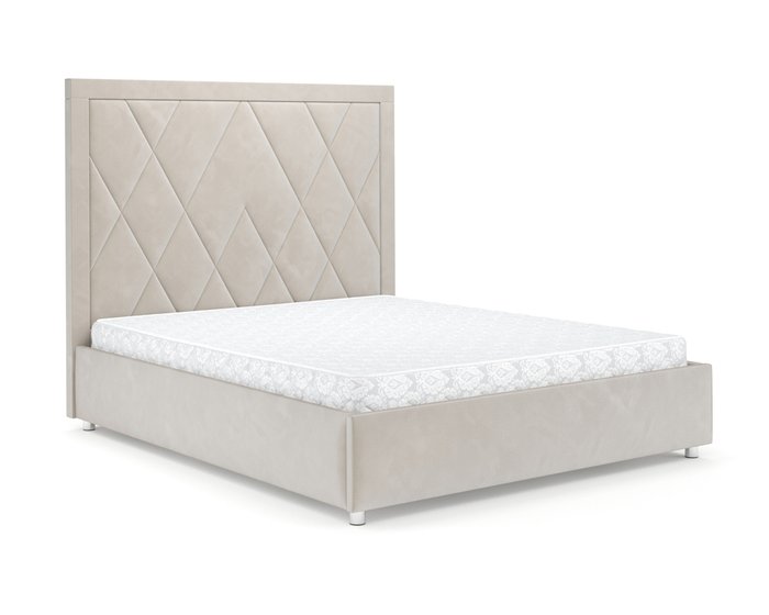 Кровать Треви 160х190 бежевого цвета с подъемным механизмом (вельвет) - купить Кровати для спальни по цене 38390.0