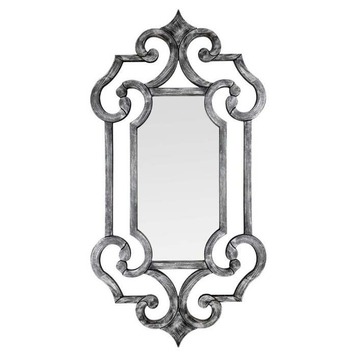 Настенное зеркало Alverde в раме серебряно-черного цвета