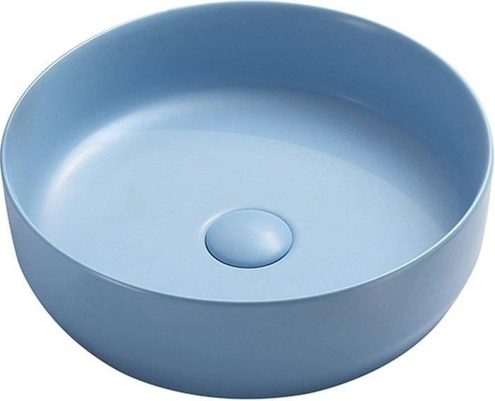 Раковина накладная Ceramica Nova Element голубого цвета круглая 39 см