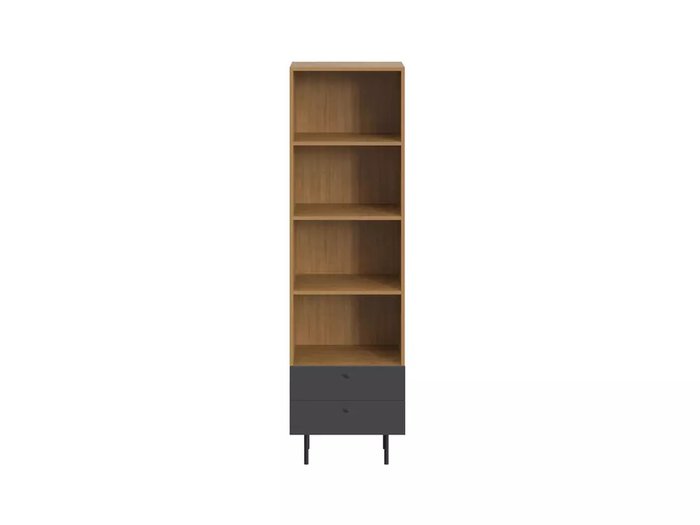 Книжный шкаф Frida черно-бежевого цвета и металлическими ножками - купить Книжные шкафы по цене 27900.0