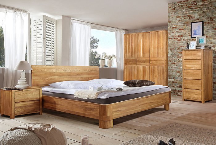 Кровать Норд 180x200 светло-коричневого цвета - лучшие Кровати для спальни в INMYROOM