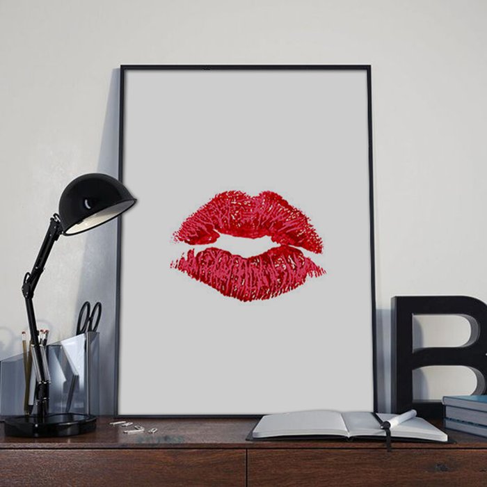 Постер "Kiss" А3 (красный) - купить Принты по цене 2500.0