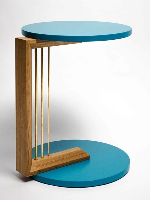 Кофейный стол Bouquet коричнево-голубого цвета