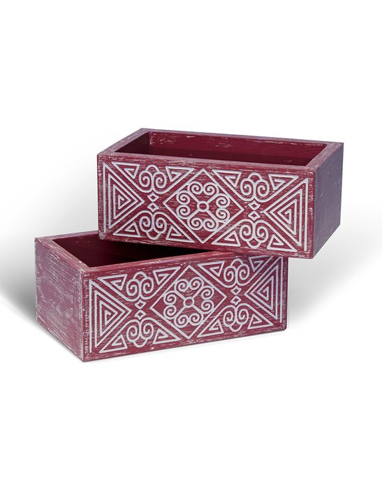 Ящик Papua Ruby красного цвета - лучшие Декоративные коробки в INMYROOM