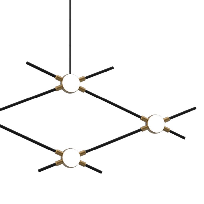 Подвесная люстра Molecular черно-золотого цвета - купить Подвесные люстры по цене 21560.0