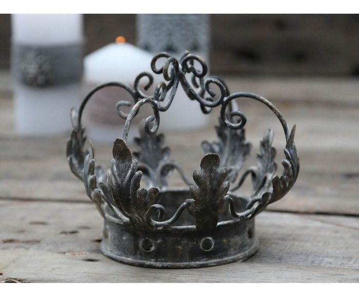 Корона для свечей и декора серого цвета - купить Подсвечники по цене 3550.0