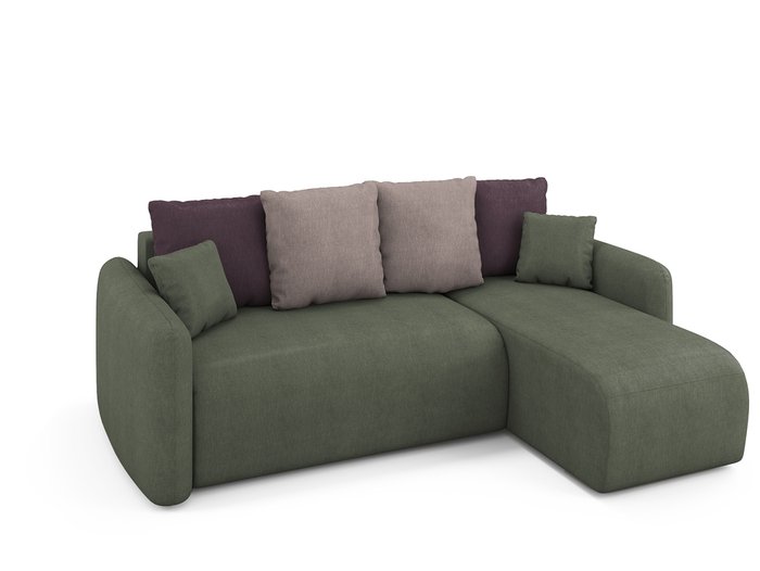 Угловой раскладной диван Arti правый темно-зеленого цвета - лучшие Угловые диваны в INMYROOM