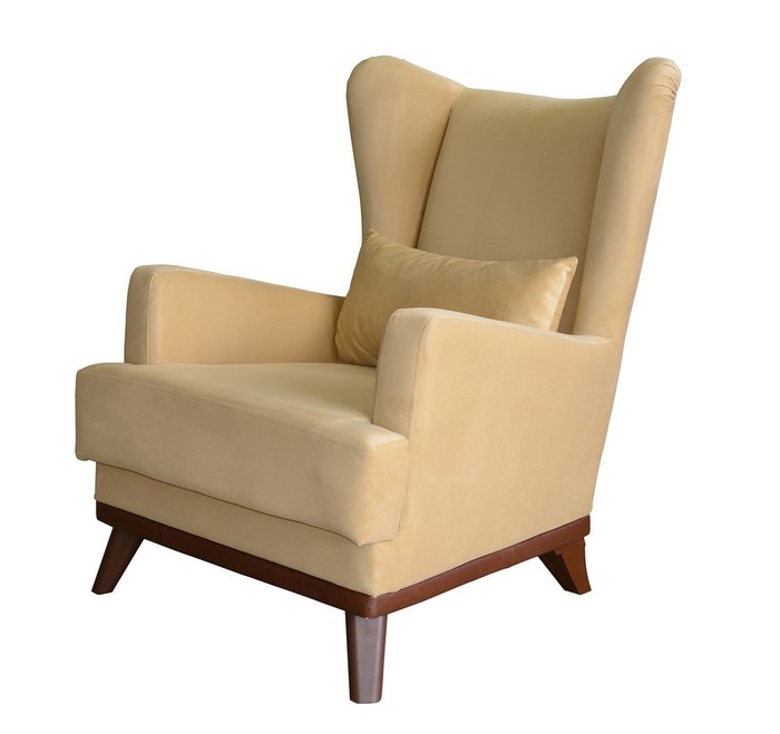 Кресло Оскар в обивке из велюра бежевого цвета - лучшие Интерьерные кресла в INMYROOM