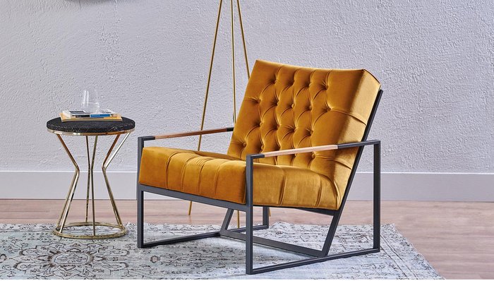Кресло Alva Armchair горчичного цвета - лучшие Интерьерные кресла в INMYROOM