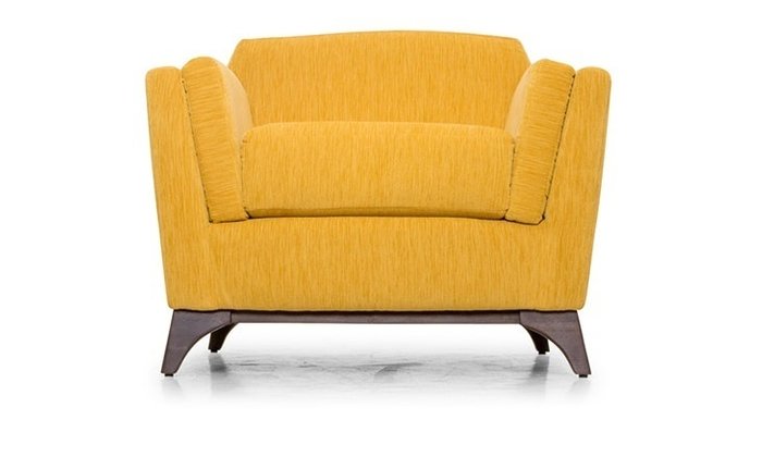 Кресло желтого цвета на деревянных ножках - купить Интерьерные кресла по цене 53000.0