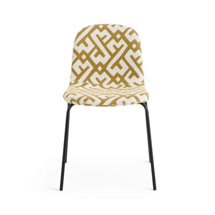 Стул из жаккардовой ткани Tibby желтого цвета - купить Обеденные стулья по цене 50324.0