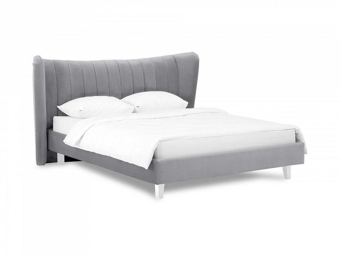 Кровать Queen Agata L 160х200 серого цвета - купить Кровати для спальни по цене 50880.0