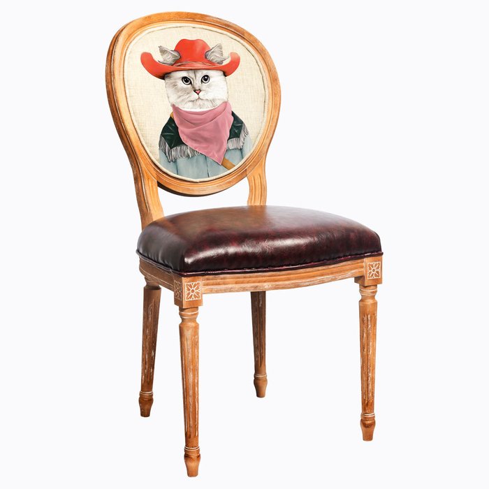 Стул Мистер Ковбой с сиденьем и спинкой из экокожи - купить Обеденные стулья по цене 29000.0