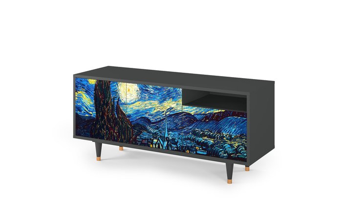 Тумба под TV T7 The Starry Night by Vincent van Gogh с корпусом графитового цвета - купить Тумбы для ТВ по цене 33990.0 Тумба под TV T7 The Starry Night by Vincent van Gogh с корпусом графитового цвета - купить Тумбы для ТВ по цене 33990.0
