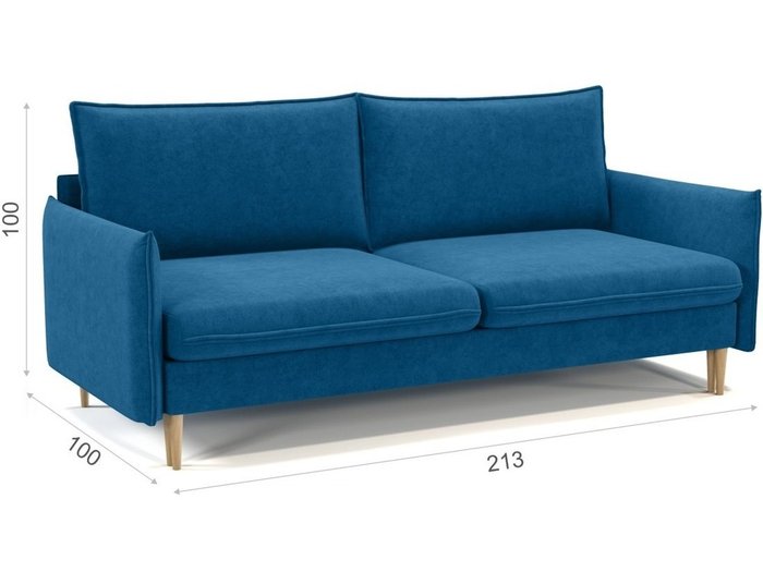 Диван-кровать Бруно синего цвета - лучшие Прямые диваны в INMYROOM