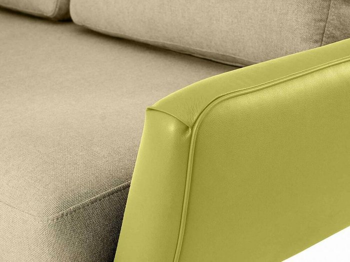 Угловой диван Ispani бежево-зеленого цвета - лучшие Угловые диваны в INMYROOM
