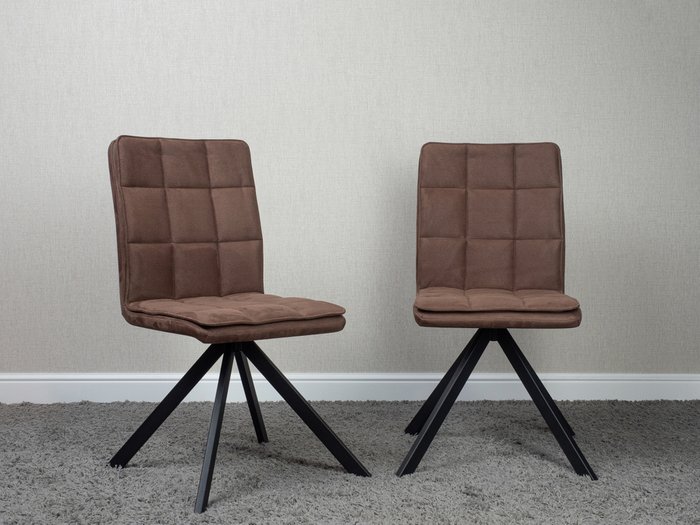 Стул Vela темно-коричневого цвета с черными ножками - купить Обеденные стулья по цене 8890.0