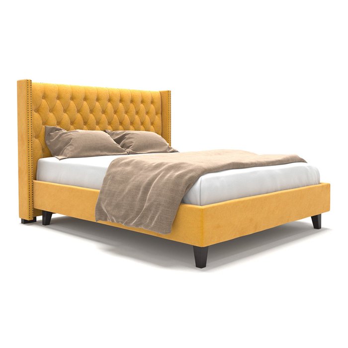 Кровать Stella на ножках желтого цвета 180х200
