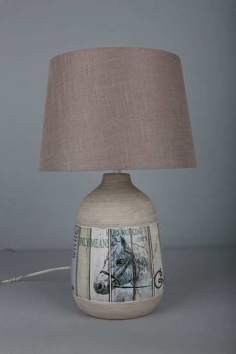 Настольная лампа Omnilux с серым абажуром   - купить Настольные лампы по цене 2850.0