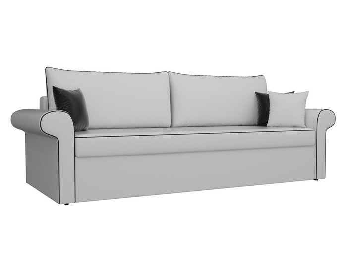 Прямой диван-кровать Милфорд белого цвета (экокожа) 