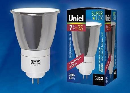 Лампа энергосберегающая GU5.3 7W 4000K конусная матовая белого цвета - купить Лампочки по цене 4.0