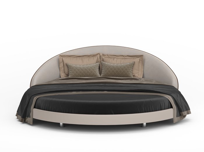 Кровать круглая Apriori L с изголовьем бежевого цвета диаметр 220 - купить Кровати для спальни по цене 171950.0
