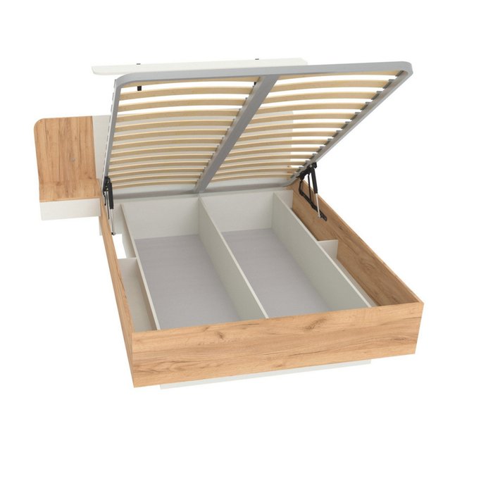 Кровать Астра 140х200 бежевого цвета с подъемным механизмом и одним ящиком  - купить Кровати для спальни по цене 45770