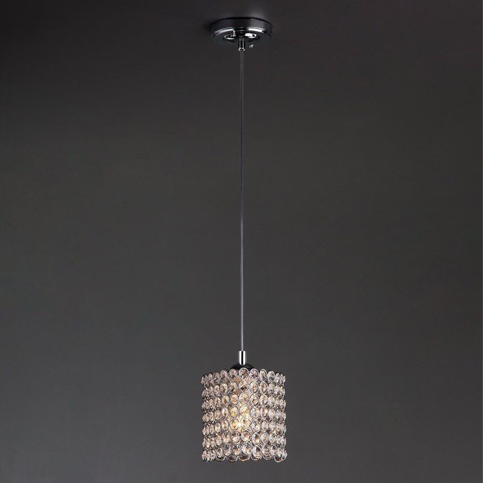 Светильник подвесной с хрустальным декором 50068/1 хром - лучшие Подвесные светильники в INMYROOM