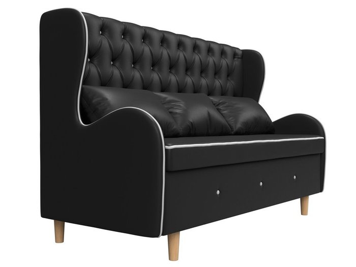 Диван Сэймон Люкс черного цвета (экокожа) - лучшие Прямые диваны в INMYROOM
