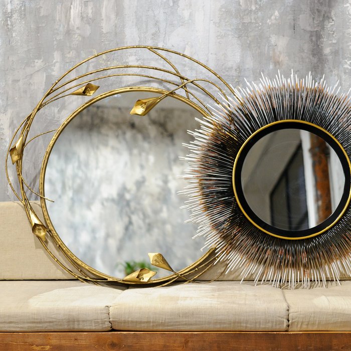 Настенное зеркало Эвита в металлической раме - купить Настенные зеркала по цене 44500.0