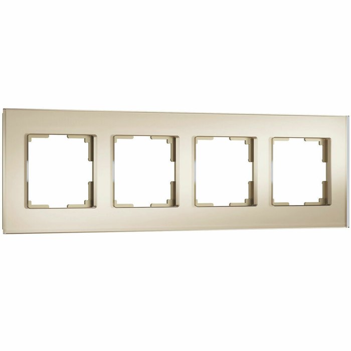 Рамка из стекла на 4 поста Senso шампань soft-touch W0043111 Рамка из стекла на 4 поста Senso шампань soft-touch W0043111