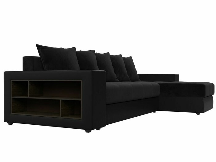 Угловой диван-кровать Дубай черного цвета (экокожа) правый угол - лучшие Угловые диваны в INMYROOM