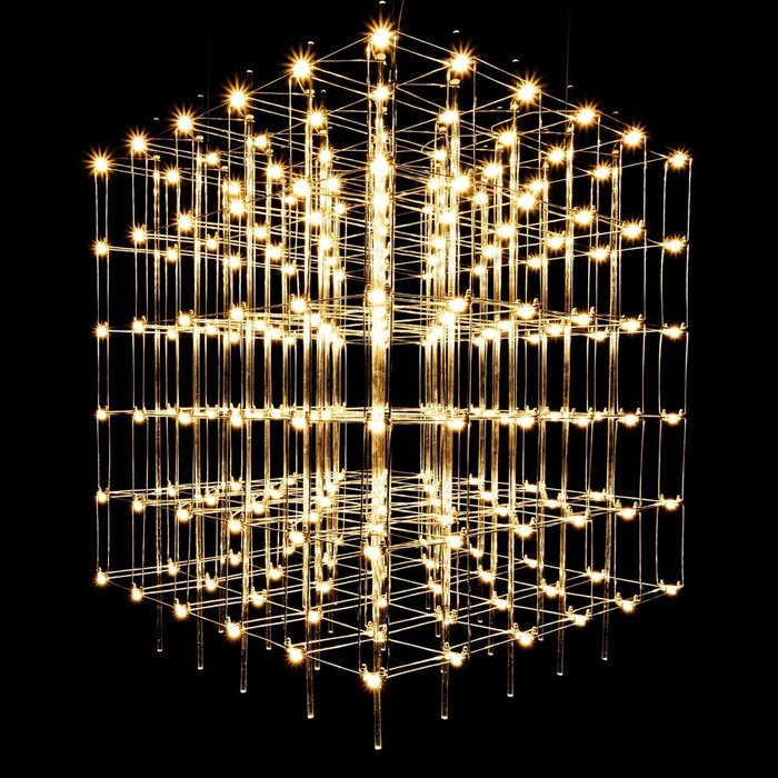 Люстра подвесная Cosmic Glass ячейка 15*15 см 75 x 100 x 75 золото - купить Подвесные люстры по цене 192990