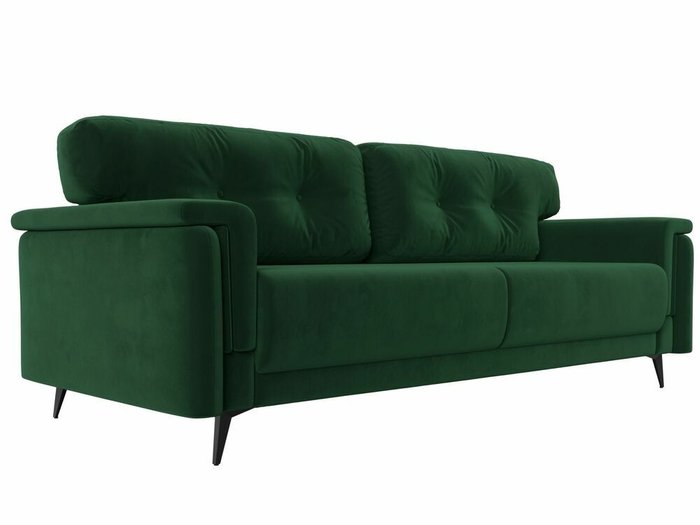 Прямой диван-кровать Оксфорд зеленого цвета