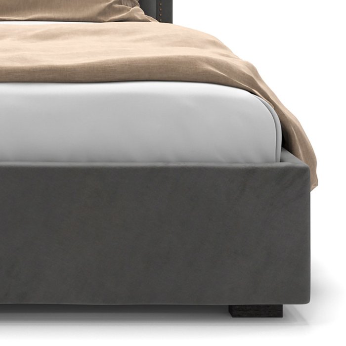 Кровать Celine темно-серого цвета с подъемным механизмом 200х200 - лучшие Кровати для спальни в INMYROOM