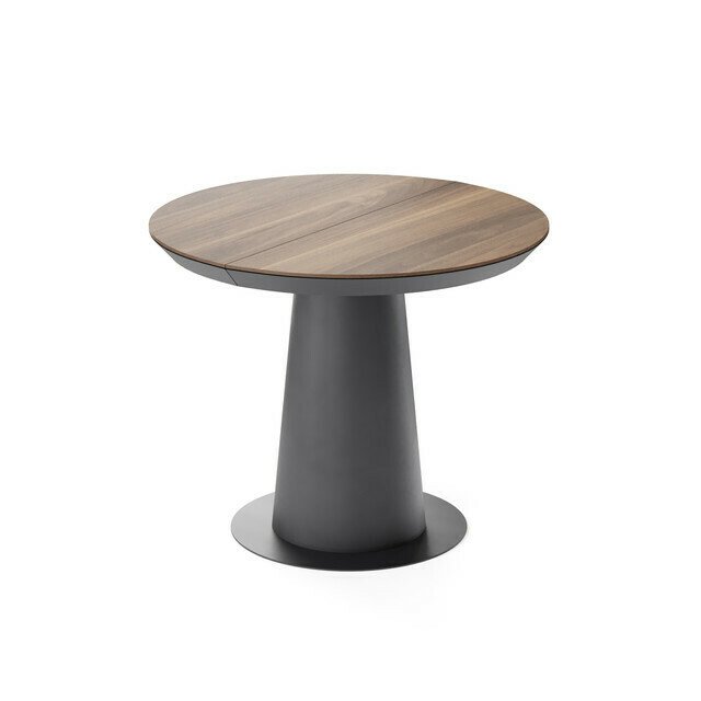 Раздвижной обеденный стол Зир S коричнево-черного цвета
