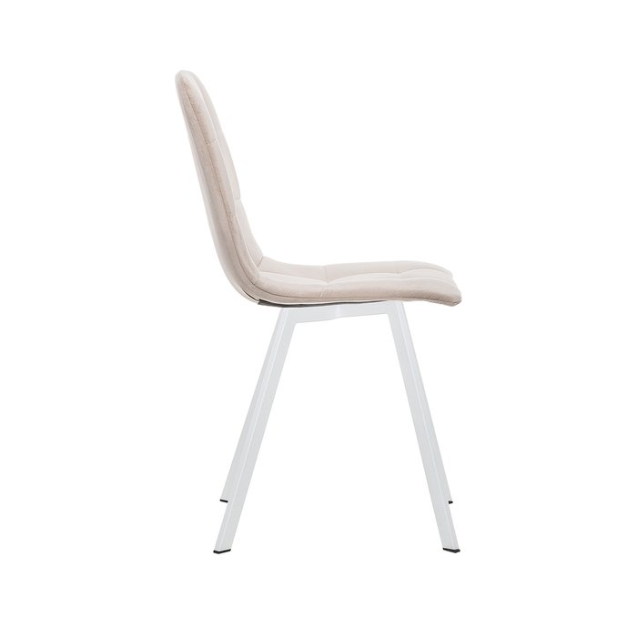 Стул Скай светло-бежевого цвета с белыми ножками - лучшие Обеденные стулья в INMYROOM