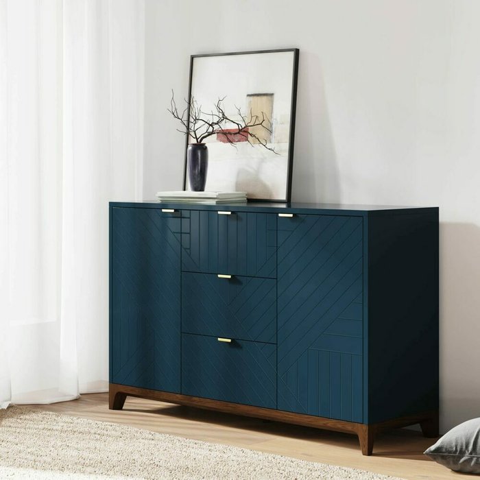 Комод Case CS039 синего цвета - лучшие Комоды в INMYROOM Комод Case CS039 синего цвета - лучшие Комоды в INMYROOM