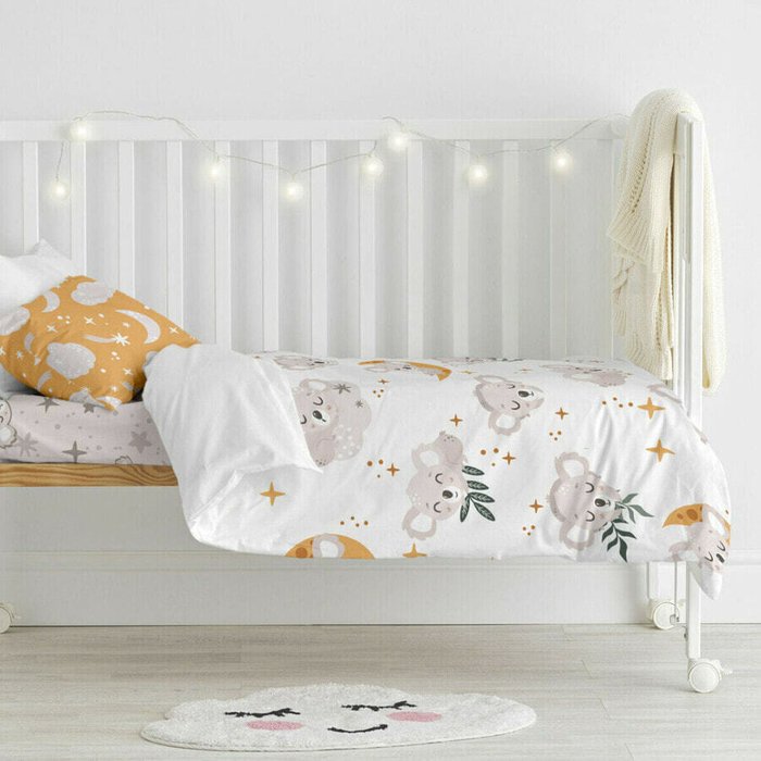 Комплект постельного белья детский Moshi Moshi Baby Koala 100х120 бело-желтого цвета - лучшие Комплекты в INMYROOM