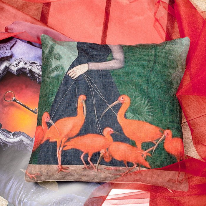 Декоративная подушка "Священные ибисы" - купить Декоративные подушки по цене 2000.0